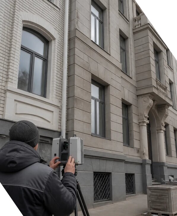 Лазерное сканирование фасадов зданий для обследования в Вязьме